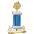 Premium Single Blue Carbon Fiber Fourth Place Volleyball Trophy