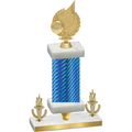 Premium Single Blue Carbon Fiber Victory Volleyball Trophy