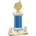 Premium Single Blue Carbon Fiber Year Volleyball Trophy