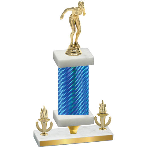 Premium Single Blue Carbon Fiber Victory Tennis Trophy