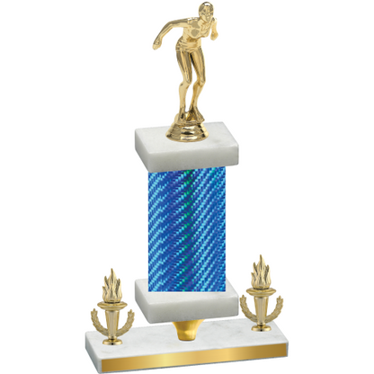 Premium Single Blue Carbon Fiber Victory Tennis Trophy