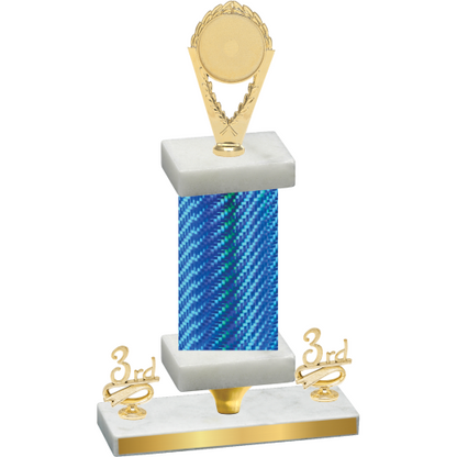 Premium Single Blue Carbon Fiber Third Place Insert Trophy