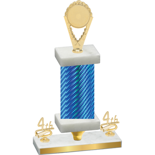 Premium Single Blue Carbon Fiber Fourth Place Insert Trophy