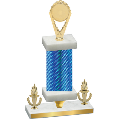 Premium Single Blue Carbon Fiber Victory Insert Trophy