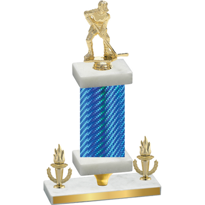 Premium Single Blue Carbon Fiber Victory Hockey Trophy