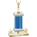 Premium Single Blue Carbon Fiber First Place Victory Trophy