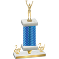 Premium Single Blue Carbon Fiber Second Place Victory Trophy
