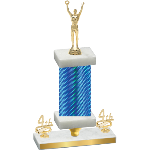 Premium Single Blue Carbon Fiber Fourth Place Victory Trophy