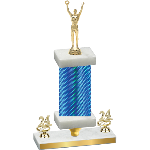 Premium Single Blue Carbon Fiber Year Victory Trophy