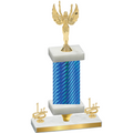 Premium Single Blue Carbon Fiber First Place Victory Trophy
