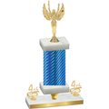 Premium Single Blue Carbon Fiber Fourth Place Victory Trophy
