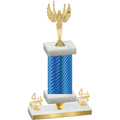 Premium Single Blue Carbon Fiber Fourth Place Victory Trophy