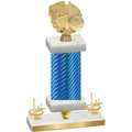 Premium Single Blue Carbon Fiber First Place Basketball Trophy