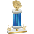 Premium Single Blue Carbon Fiber Second Place Basketball Trophy