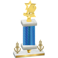Premium Single Blue Carbon Fiber Victory Pickleball Trophy