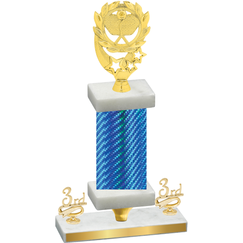 Premium Single Blue Carbon Fiber Third Place Pickleball Trophy