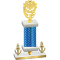 Premium Single Blue Carbon Fiber Victory Pickleball Trophy