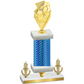 Premium Single Blue Carbon Fiber Victory Pickleball Trophy
