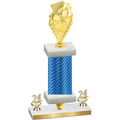 Premium Single Blue Carbon Fiber Year Pickleball Trophy