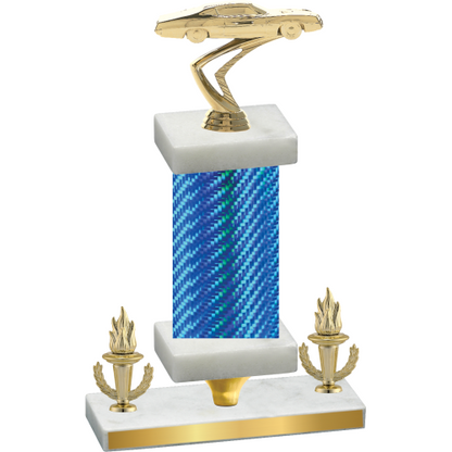 Premium Single Blue Carbon Fiber Victory Cars Trophy