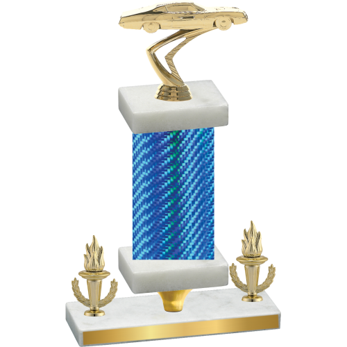 Premium Single Blue Carbon Fiber Victory Cars Trophy