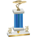Premium Single Blue Carbon Fiber Year Cars Trophy