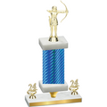Premium Single Blue Carbon Fiber Year Archery Trophy