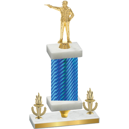 Premium Single Blue Carbon Fiber Victory Shooter Trophy