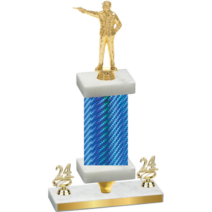 Premium Single Blue Carbon Fiber Year Shooter Trophy