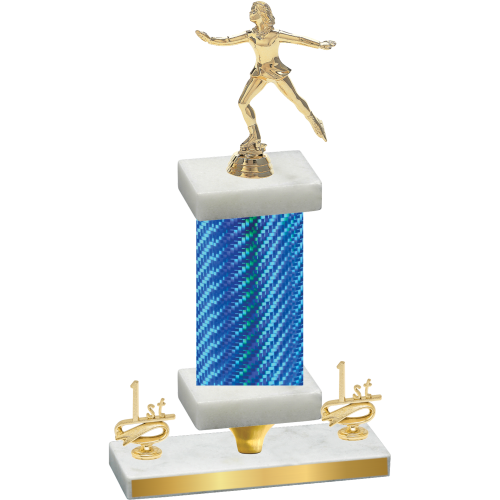 Premium Single Blue Carbon Fiber First Place Skater Trophy