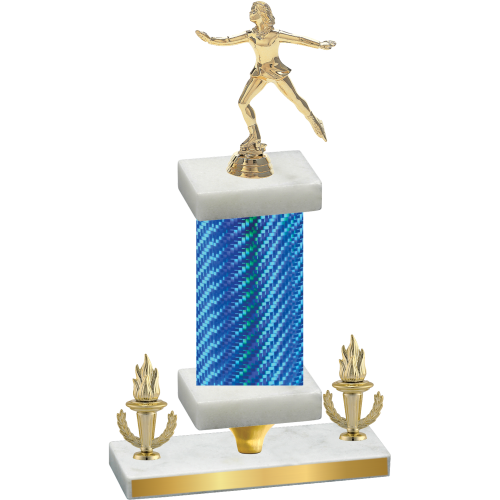 Premium Single Blue Carbon Fiber Victory Skater Trophy