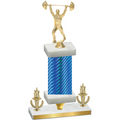 Premium Single Blue Carbon Fiber Victory Weights Trophy