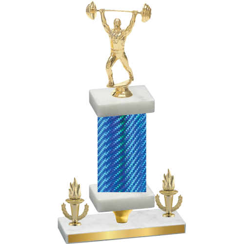 Premium Single Blue Carbon Fiber Victory Weights Trophy
