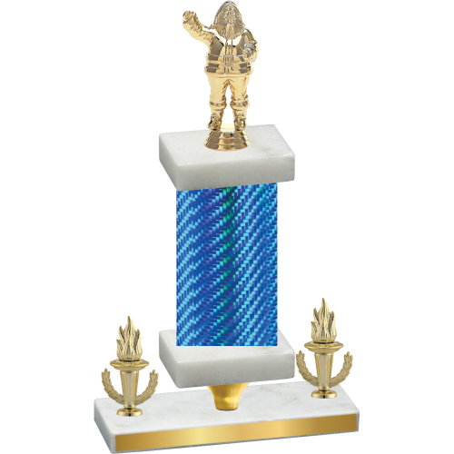 Premium Single Blue Carbon Fiber Victory Holiday Trophy