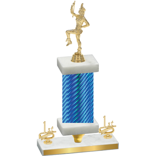 Premium Single Blue Carbon Fiber First Place Majorette Trophy