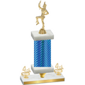 Premium Single Blue Carbon Fiber Fourth Place Majorette Trophy