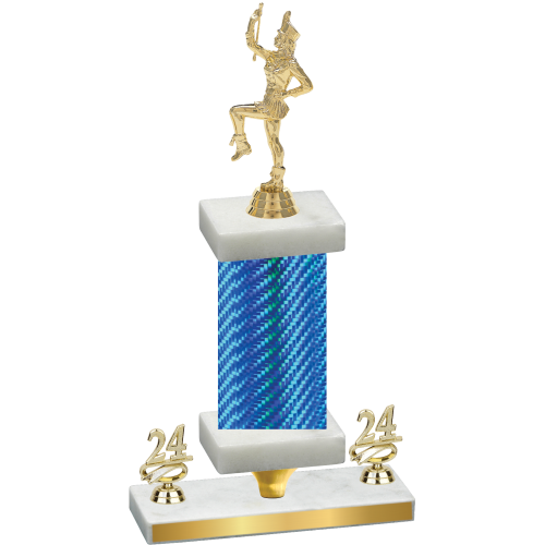 Premium Single Blue Carbon Fiber Year Majorette Trophy