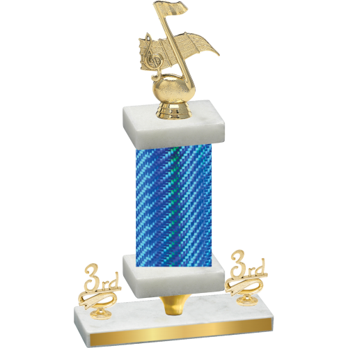 Premium Single Blue Carbon Fiber Third Place Music Trophy