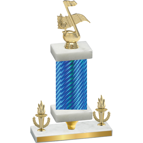 Premium Single Blue Carbon Fiber Victory Music Trophy