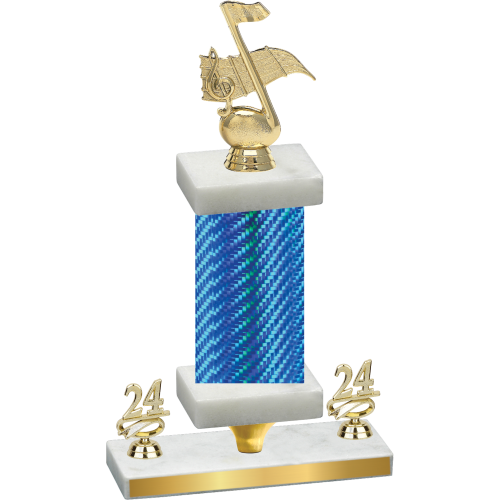 Premium Single Blue Carbon Fiber Year Music Trophy