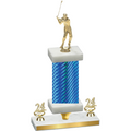 Premium Single Blue Carbon Fiber Year Golf Trophy