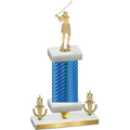 Premium Single Blue Carbon Fiber Victory Golf Trophy
