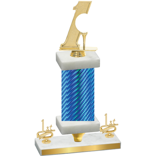 Premium Single Blue Carbon Fiber First Place Golf Trophy