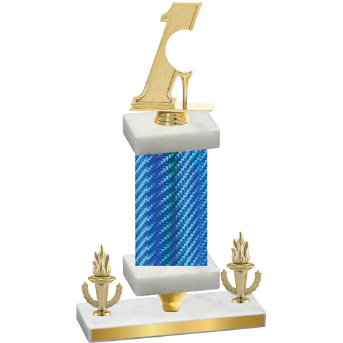 Premium Single Blue Carbon Fiber Victory Golf Trophy