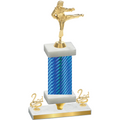 Premium Single Blue Carbon Fiber Second Place Karate Trophy