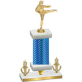 Premium Single Blue Carbon Fiber Victory Karate Trophy