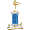 Premium Single Blue Carbon Fiber Year Karate Trophy