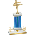 Premium Single Blue Carbon Fiber Third Place Karate Trophy
