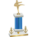 Premium Single Blue Carbon Fiber Victory Karate Trophy