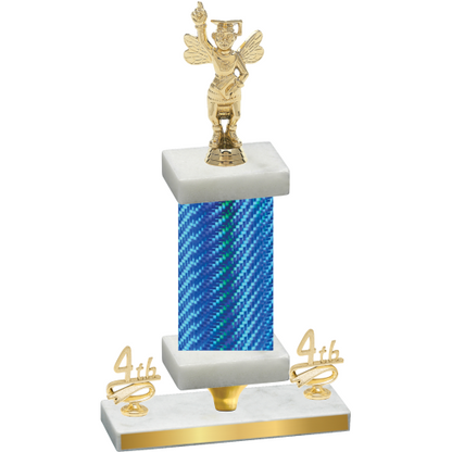 Premium Single Blue Carbon Fiber Fourth Place Academics Trophy